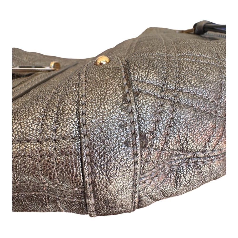Authentic Marc Jacobs Metallic Bronze Quilted Leather Banana Hobo Bag - Picture 10 of 11